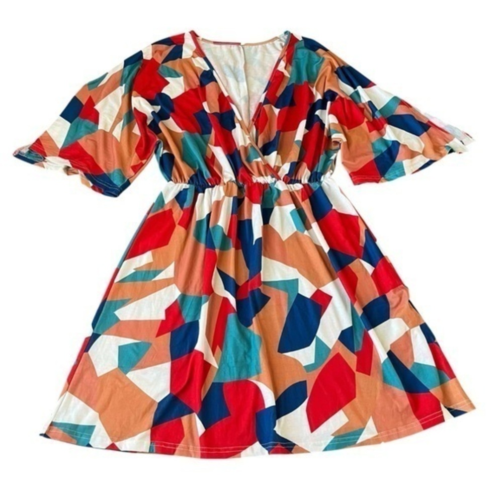 NWOT Women’s Colorful Geometric Pattern Dress Size 2XL
